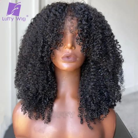 Look what I found on AliExpress Wig Care Tips, Wigs Bangs, Bangs For Black Women, Wig Care, Curly Lace Wig, Top Wig, Natural Hair Extensions, Wig Colors, Styles For Black Women