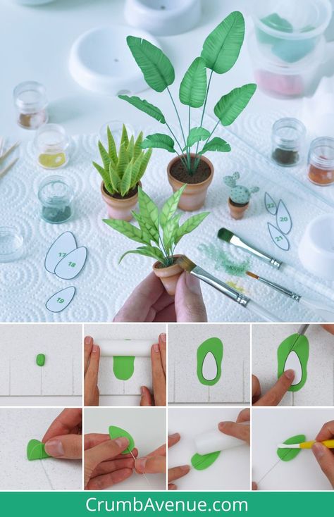 Fondant Cake Ideas, Mini Plants Diy, Plants Craft, Diy Kids Crafts, Plant Pots Crafts, Clay Plant Pots, Pot Diy, Mini Plant Pots, Plant Cactus