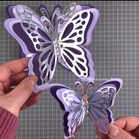 How to Make Stunning Paper Roses Free Paper Craft Templates, Make A Butterfly, Butterfly Printable Template Prints, Butterfly Decor Diy, Butterfly Cricut, Layered Butterfly Svg, Make Butterflies, Diy Butterfly Decorations, Cricut Butterfly