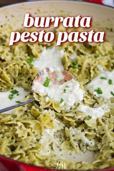 Burrata Basil Pesto Pasta is a quick & simple recipe with its bold flavors is perfect for weeknights. #pasta #pesto #burrata #dinner #recipes Burrata Dinner, Pesto Burrata, Homemade Basil Pesto, Burrata Recipe, Basil Pesto Pasta, Pasta Pesto, Burrata Cheese, Noodle Recipe, Yummy Dishes