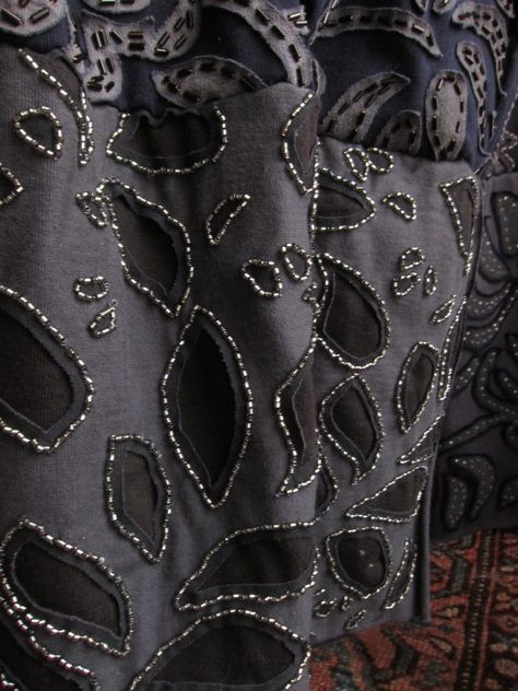 Alabama Chanin Modern Embroidery Fashion, Natalie Chanin, Black Fabrics, And Then, Alabama Chanin, We Are Grateful, Tambour Embroidery, Fabric Embellishment, Reverse Applique