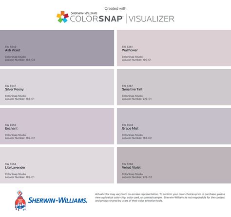 Lavender Grey Paint Sherwin Williams, Purple Gray Paint Behr, Violet Grey Paint, Light Grey With Purple Undertone, Grey Purple Paint Bedroom, Subtle Purple Paint Colors, Violet Gray Paint Colors, Sherwin Williams Gray With Purple Undertones, Light Purple Gray Paint