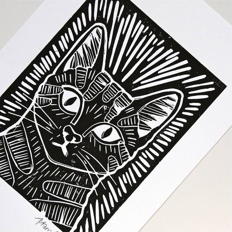 Cat Linocut, Lino Cuts, Lino Printing, Linoleum Print, Linocut Printmaking, Lino Art, Relief Printing, Linocut Art, Woodcuts Prints