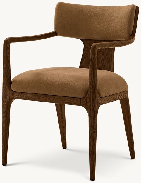 Ligné Fabric Dining Armchair | RH Chair Restoration, Modern Asian, Digital Publication, Chair Options, Dining Armchair, Single Chair, Restaurant Furniture, Upholstered Fabric, Welcome To The World