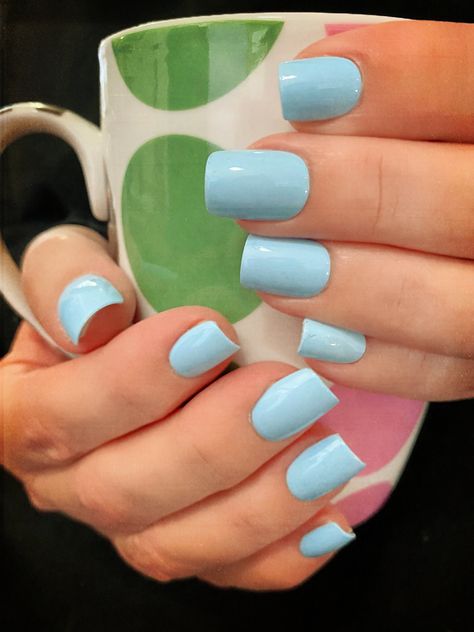 Sky Blue Nail Polish, Light Blue Nail Polish, Bright Summer Acrylic Nails, Sky Blue Nails, Blue Gel Nails, Light Blue Nails, Baby Blue Nails, Sky Nails, Blue Acrylic Nails