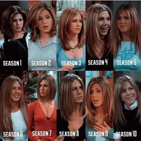 Jennifer Aniston Hair Friends, Rachel Friends Hair, Jennifer Aniston 90s, Estilo Rachel Green, Jennifer Aniston Friends, Rachel Green Hair, Rachel Haircut, Rachel Hair, Rachel Green Outfits