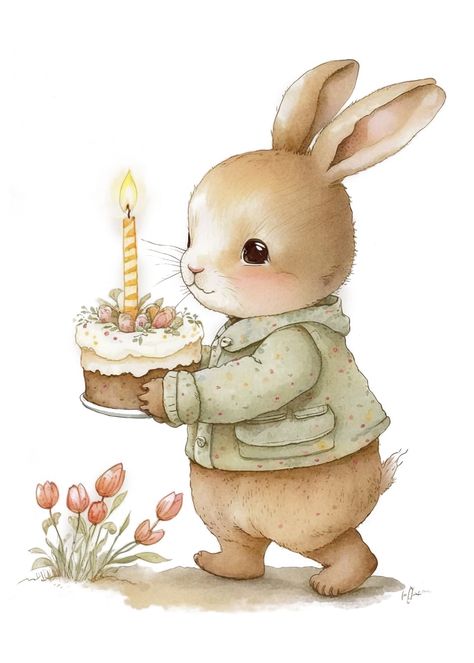 Watercolor Bunny birthday clipart Birthday Bunny Drawing, Easter Phone Wallpaper, Cute Bunny Illustration, Happy Birthday Bunny, Birthday Bunny, Bunny Illustration, Watercolor Bunny, Dog Portraits Art, Bunny Watercolor