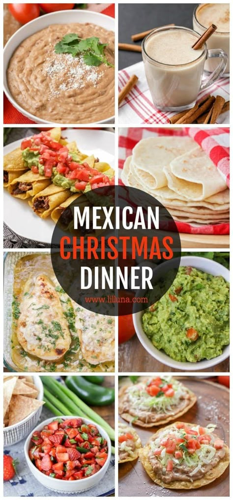 Try a traditional Mexican meal for Christmas this year! This collection includes sides, entrees, and even drinks and desserts for an amazing Mexican Christmas Dinner. #mexican #mexicanfood #christmas #christmasdinner #mexicanchristmasfood Food Ideas For Christmas, Ideas For Christmas Dinner, Mexican Food Ideas, Mexican Christmas Food, Christmas Dinner Ideas, Dinner Christmas, Christmas Sides, Christmas Dinner Menu, Food Christmas