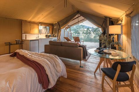 Living In A Tent, Canvas Tent Camping, Savannah House, Canvas Wall Tent, Tents Camping Glamping, Caravan Living, Yurt Tent, Tent Living, Glamping Tent