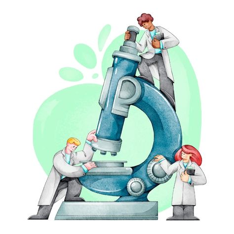 Science concept with microscope | Free Vector #Freepik #freevector Biology Assignment, Microscope Art, Chemistry Art, Science Equipment, Science Icons, Science Background, Biology Art, Science Illustration, Microscopes