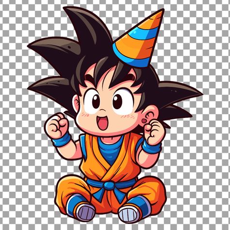 Dragon Ball Z Birthday Party Decorations, Goku Birthday Party Ideas, Goku Png, Baby Goku, Goku Birthday, Kid Goku, Happy Birthday Frame, Dragon Ball Art Goku, Birthday Png