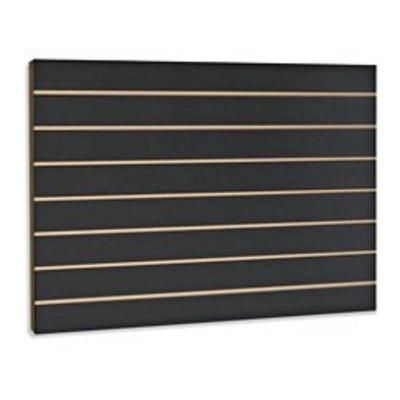 Black Slat Wall, Wood Home Decor Ideas, Retail Wall Displays, Garage Wall Organizer, Church Foyer, Slat Wall Display, Garage Wall Storage, Wood Panel Walls, Slat Wall