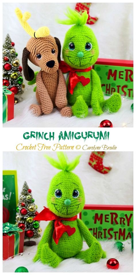 Grinch Pattern, Grinch Crochet, Crochet Grinch, Crochet Free Patterns, Christmas Crochet Patterns Free, Doll Knitting, Crochet Xmas, Crochet Animals Free Patterns, Crochet Amigurumi Free Patterns