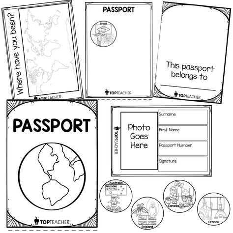 My Country Suitcase Activity, Passport Around The World Activities, Passport Template For Kids, Passport For Kids Printable, Passport Activities For Kids, Kids Passport Printable, Diy Passport For Kids, Passport Crafts For Kids, Passport Template Free Printables