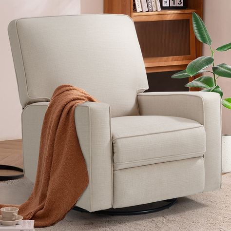 Latitude Run® Earnstine Recliner & Reviews | Wayfair Apartment Size Furniture, Swivel Rocking Chair, Rocking Chair Nursery, Swivel Recliner, Single Sofa Chair, Rocker Recliners, Living Room Furniture Chairs, Leisure Time, Single Sofa