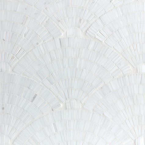 Viviano | Dolomite Fan Polished Marble Mosaic Tile, 12 x 12, White, 0.4 Thick - Floor & Decor Wainscoting With Tile Above, Fan Tile Bathroom, Anne Selke Tile, Unique Bathroom Floor, Fan Tile, Shower Flooring, White Marble Mosaic, Tile Backsplash Bathroom, Stone Tile Flooring