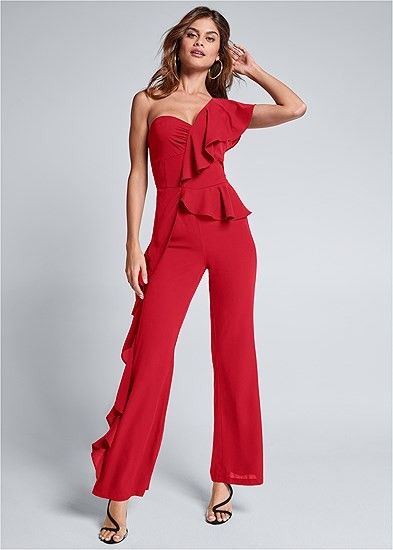 Coral Jumpsuit, Venus Clothing, Grommet Dress, Macys Women, Summer Holiday Outfits, Ruffle Jumpsuit, Maxi Tops, Cropped Jumpsuit, Linen Jumpsuit