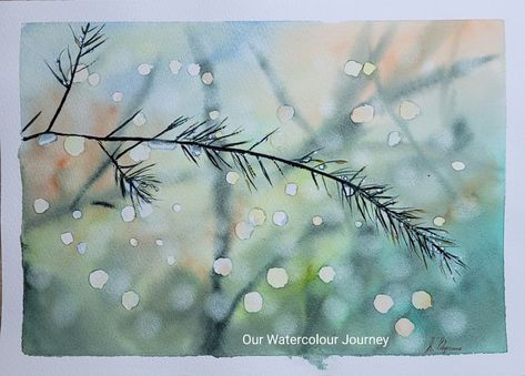 Bokeh watercolor Bokeh Watercolor, Bokeh Art, Paint With Me, Learn Watercolor Painting, Pine Leaf, Bokeh Effect, Winter Watercolor, Watercolour Inspiration, Diy Watercolor Painting