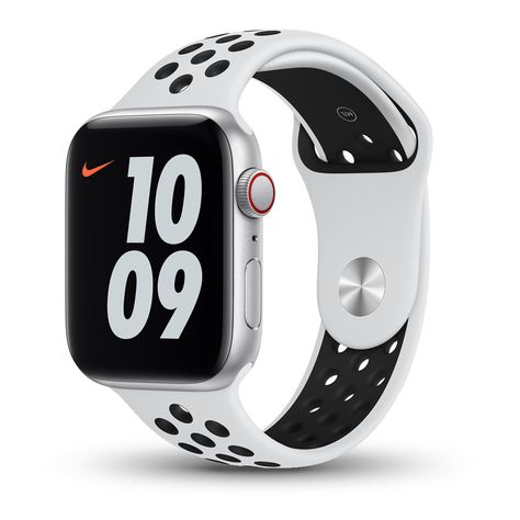 Silicone Apple Watch Band Sport Loop For Apple Watch 42mm White/Black-TEGAL-TEGAL Nike Watch, Apple Watch Nike, Apple Watch Bands Sports, Apple Watch Se, Apple Watch 1, Apple Watch Sport, Apple Watch 42mm, New Apple Watch, Apple Watch Series 3