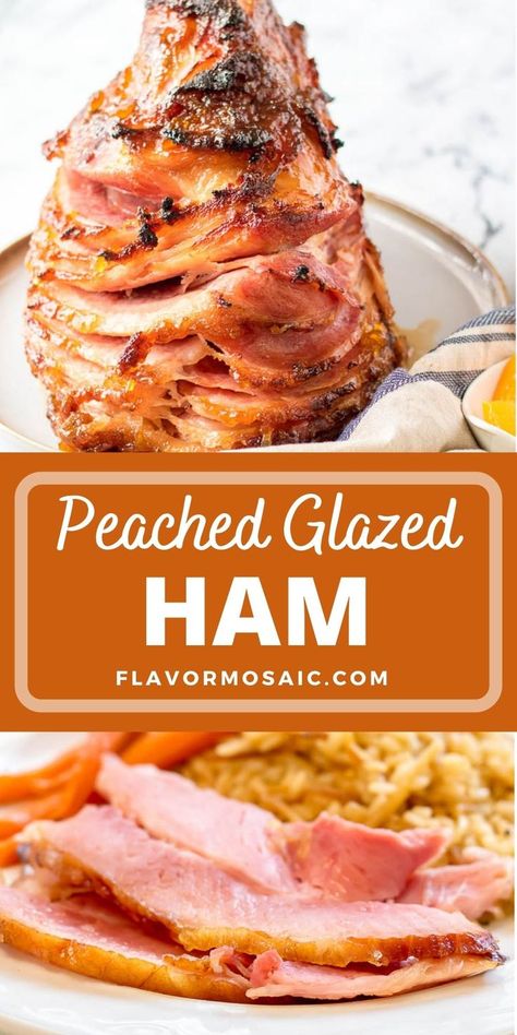 Peach Glazed Ham, Glazed Spiral Ham, Christmas Ham Dinner, Easter Ham Glaze, Slow Cooker Ham Recipes, Ham Sauce, Christmas Ham Recipes, Thanksgiving Ham, Ham Dinner