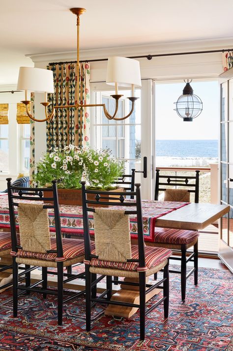 Home Tour | Katie Rosenfeld’s Maine Beach Cottage Infuses Grandmillennial Style with True New England Charm — Scout & Nimble Maine Beach House, Katie Rosenfeld, Maine Beach, Riverside House, Boston Design, New England Homes, Fabric Houses, Beach Cottage, House And Home Magazine