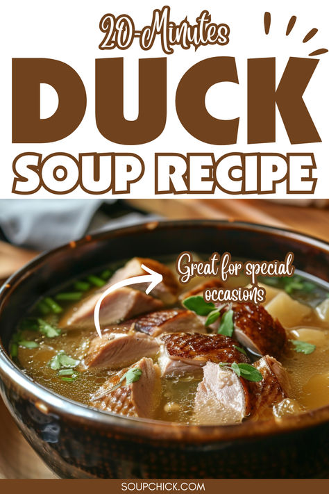 Duck Soup Recipe Duck Soup Recipes, Duck Soup, Easy Soup, Hot Soup, Easy Soups, Easy Soup Recipes, Delicious Soup, Simple Recipe, Noodle Soup