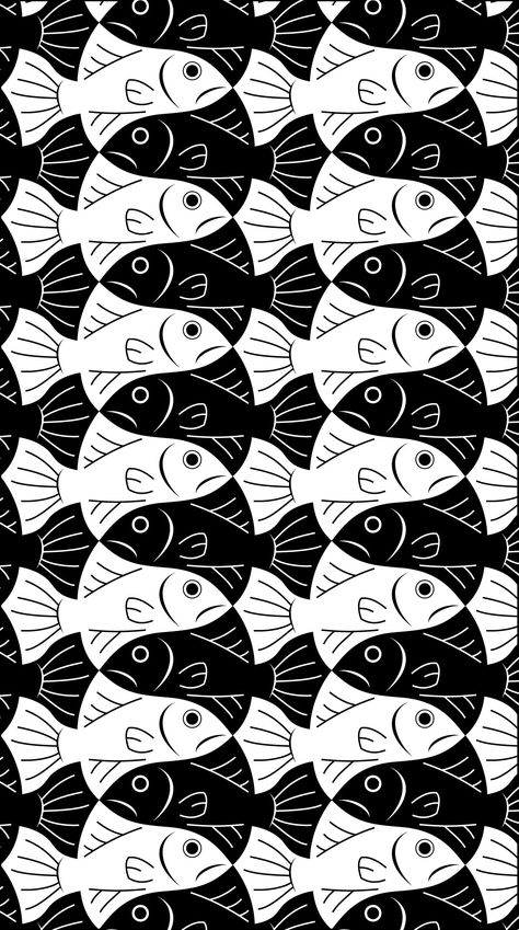 Fish Tessellation, Escher Tessellations, Tessellation Art, Escher Art, Tessellation Patterns, Ancient Drawings, Perspective Drawing Architecture, 6th Grade Art, Textiles Projects