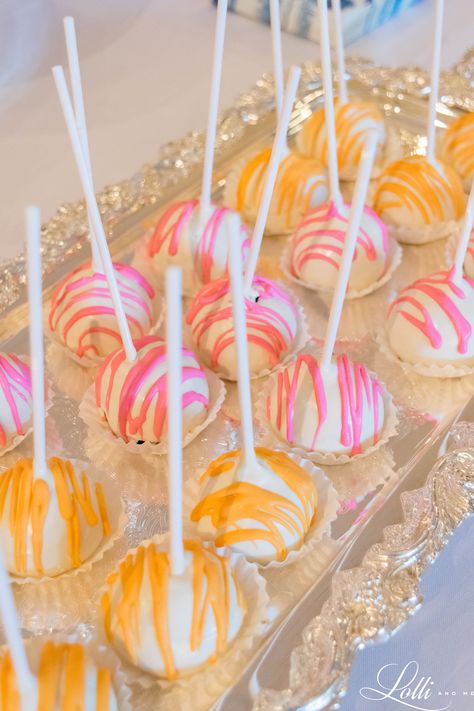 Pink And Orange Treat Table, Preppy Pink And Orange Birthday, Pink Orange And Gold Grad Party, Pink Orange Green Birthday, Pink And Orange Desserts, Pink And Orange Party Ideas, Orange And Pink Decor Party, Pink And Orange Grad Party Decorations, Graduation Party Ideas Preppy