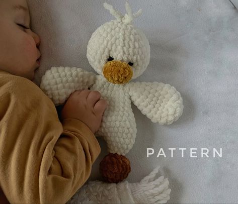 Flat Duck Crochet Pattern, Crochet Duck Chunky Yarn, Crochet Duck Snuggler Pattern, Duck Snuggler Crochet Pattern, Duck Snuggler Crochet Pattern Free, Crochet Duck Snuggler Free Pattern, Duck Lovey Crochet Pattern Free, Free Crochet Patterns Stuffed Animals, Baby Crochet Toys