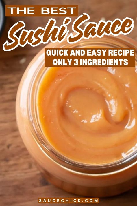 Sushi Sauce Recipe Homemade Sushi Sauce, Mango Sauce For Sushi, Sushi Sauce Recipes, Sushi Dipping Sauce, Sushi Bake, Mango Sauce, Asian Sauce, Homemade Sushi, Spicy Mayo