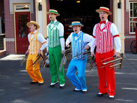 Barbershop Quartet: Dapper Dans of Disneyland <3 Music Man Costumes, 1912 Fashion, Barbershop Quartet, Barber Shop Quartet, Disney Countdown, Dapper Dan, Dapper Day, Fun Songs, Theatre Costumes