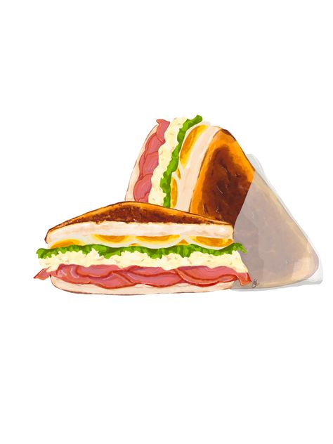 Club Sandwich Drawing, Sandwich Art Drawing, Drawing Sandwich, Sandwiches Illustration, Anime Sandwich, Sandwich Cartoon, Cartoon Sandwich, Sandwich Clipart, Sandwich Illustration