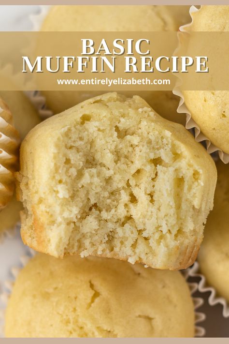 Savoury Muffins Recipes Simple, Easy Muffin Recipes 4 Ingredients, Plain Muffin Recipe, Muffins No Butter, Muffin Batter Recipe, Basic Muffin Mix, Moist Muffin Recipe, Simple Muffins, Easy Muffin Recipes