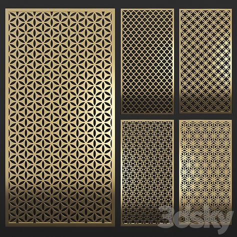 Decorative Partition CNC Panel 05 - Other decorative objects - 3D model Wooden Jali, Cnc Panel, Cnc Jali, Decorative Partition, Window Grills, Jaali Design, Interior Design Layout, House Outer Design, Balcony Grill Design