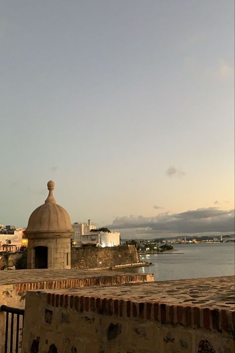 Sunset, Viejo San Juan, Puerto Rico San Juan Puerto Rico Aesthetic, Puerto Rico Aesthetic, Viejo San Juan Puerto Rico, Lockscreen Wallpaper Aesthetic, Puerto Rico Vacation, San Juan Puerto Rico, Lockscreen Wallpaper, Caribbean Islands, Pretty Places