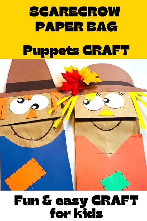 SCARECROW Paper Bag PUPPET Check more at https://creativeideas.modstoapk.com/scarecrow-paper-bag-puppet/ Fall Craft Kids, Scarecrow Puppet, Bag Puppet, Make A Scarecrow, Fun Thanksgiving Crafts, Paste Paper, Scarecrow Crafts, Paper Bag Crafts, Paper Bag Puppets