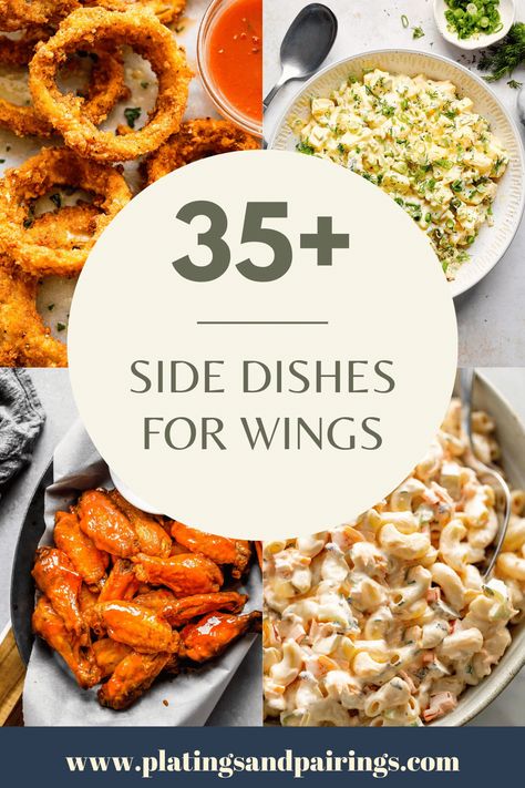 Hot Wing Meal Ideas, Side For Wings Ideas, Hot Wing Dinner Sides, Sides For Chicken Wings Dinners, What Goes With Wings Sides, Chicken Wing Side Dishes Dinners, What Sides Go With Chicken Wings, What To Eat With Wings Dinners, Hot Wing Side Dishes