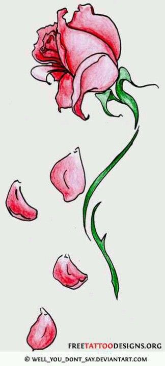 I would like this on my side with an initial on each fallen petal representing loved ones lost in my life. Beauty And The Beast Rose Drawing, Beauty And The Beast Rose Tattoo, Rose Petals Falling, Beauty And The Beast Tattoo, Deco Disney, Finger Tats, Flower Tattoo Back, Tattoo Rose, Rose Drawing