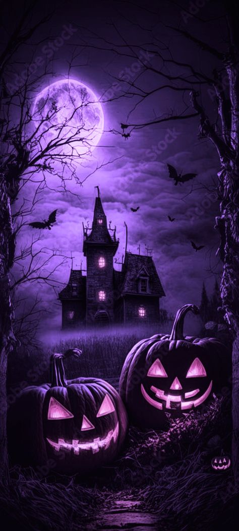 Halloween Wallpaper Creepy, Scary Wallpaper Iphone, Purple Fall Wallpaper, Horror Phone Wallpaper, Creepy Halloween Wallpaper, Halloween Hd Wallpaper, Purple Halloween Aesthetic, Spooky Season Wallpaper, Wallpapers Halloween