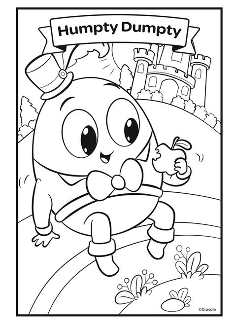 Humpty Dumpty Activities, Nursery Rhymes Preschool Crafts, Nursery Ryhmes, Humpty Dumpty Nursery Rhyme, Nursery Rhyme Crafts, Nursery Rhymes Preschool, Nursery Rhymes Activities, Teddy Bears Valentines, Colouring Page