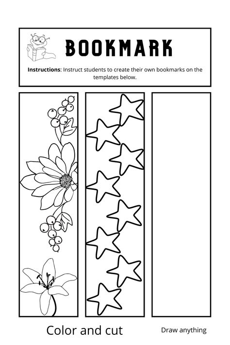 Have your kids color in the drawing and cut it out to have their own bookmarks! Bookmark Cutout, Cut It Out, Cut It, Small Business, Color