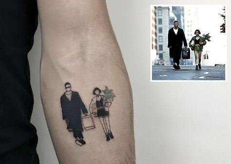 Leon The Professional - artist: Alican Gorgu https://www.instagram.com/pigmentninja/ Henna Tattoos, The Professional Movie, Movie Tattoo, Movie Tattoos, Парные Тату, Disney Tattoo, Arrow Tattoo, Diy Tattoo, Professional Tattoo