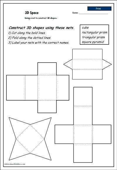 Geometric Nets Shapes Worksheets Sorting Activities Nets Posters 3d Shapes Lesson, Free Printable Crossword Puzzles, 3d Shapes Worksheets, Shapes Lessons, Shapes Worksheet Kindergarten, Halloween Maze, Printable Graph Paper, Sequencing Worksheets, Everyday Math