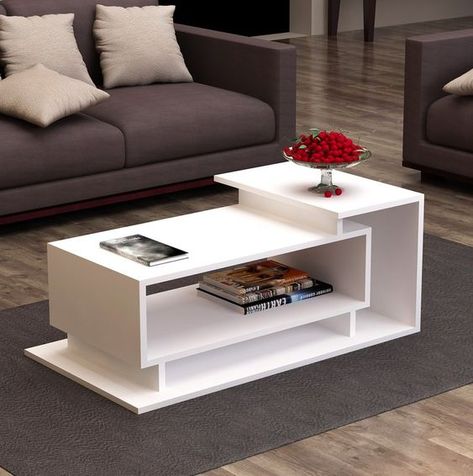 Centre Table Design, Centre Table Living Room, Sofa Table Design, Meja Sofa, Tea Table Design, Center Table Living Room, Coffee Table Design Modern, White Coffee Table, Tv Unit Furniture Design