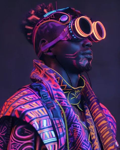 NeoCultural Couture | Afro-Futurist Expression Afrofuturism Fashion Afro Punk, Afro Future Fashion, Futuristic African Fashion, Afro Futurism Art, Afrofuturism Aesthetic, Afropunk Fashion, Afrofuturism Fashion, Futurism Aesthetic, Alt Guys