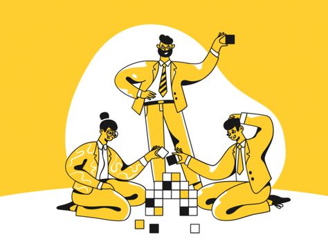 Team Power: 30+ Digital Illustrations About Teamwork Teamwork Illustration, Wallpaper Office, Web Design Examples, Drawing Software, Team Management, Team Success, Visual Metaphor, Create Digital Product, Street Design