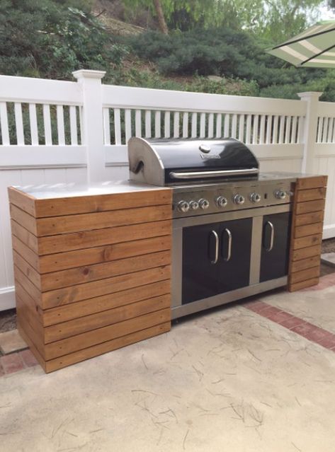 Diy Grill Station, Grill Diy, Outdoor Grill Area, Outdoor Grill Station, Patio Grill, Diy Grill, Outdoor Kitchen Countertops, Grill Station, Diy Bbq