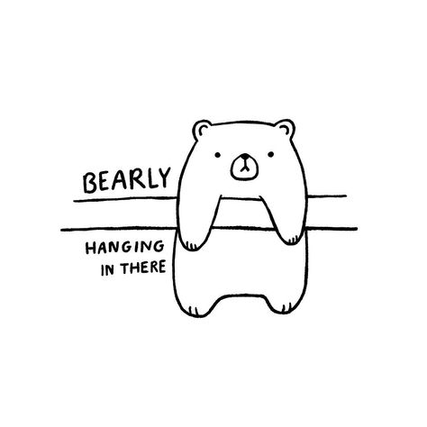 Just a bear-ly hanging in there 🐻 I went full doodle for #doodleadayaug Bear challenge hosted by @ellolovey ❤️ . . #bearart #illustration #barelyhanginginthere #animalart #funnyart #artchallenge #doodleart #memeart #punny #womenwhodraw #cutebear #pencilart #cuteanimalart #mentalhealth Funny Bear Drawing, Cute Bear Doodle, Lunchbox Doodles, Bear Doodle, Doodle Challenge, Doodle Bear, Bear Sketch, Bear Drawings, Hanging In There