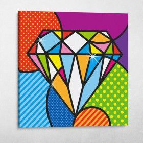 Pop Art Diamond Pop Art Illustration Graphic Design, Pop Art Ideas Painting, Modern Pop Art Living Room, Pop Art Drawings Ideas Easy, Pop Art Painting Ideas Simple, Cool Stuff To Paint, Pop Art Objects, Pop Art Simple, Easy Pop Art