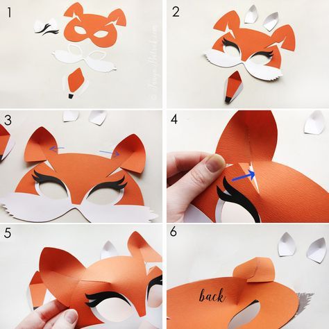 новые шаблончики • new cut files | Scrapbooking by Tanya Batrak Fox Mask Template, Fox Mask Diy, Animal Masks Diy, Paper Mask Diy, Halloween Diy Paper, Fox Crafts, Fox Mask, Spider Crafts, Instruções Origami